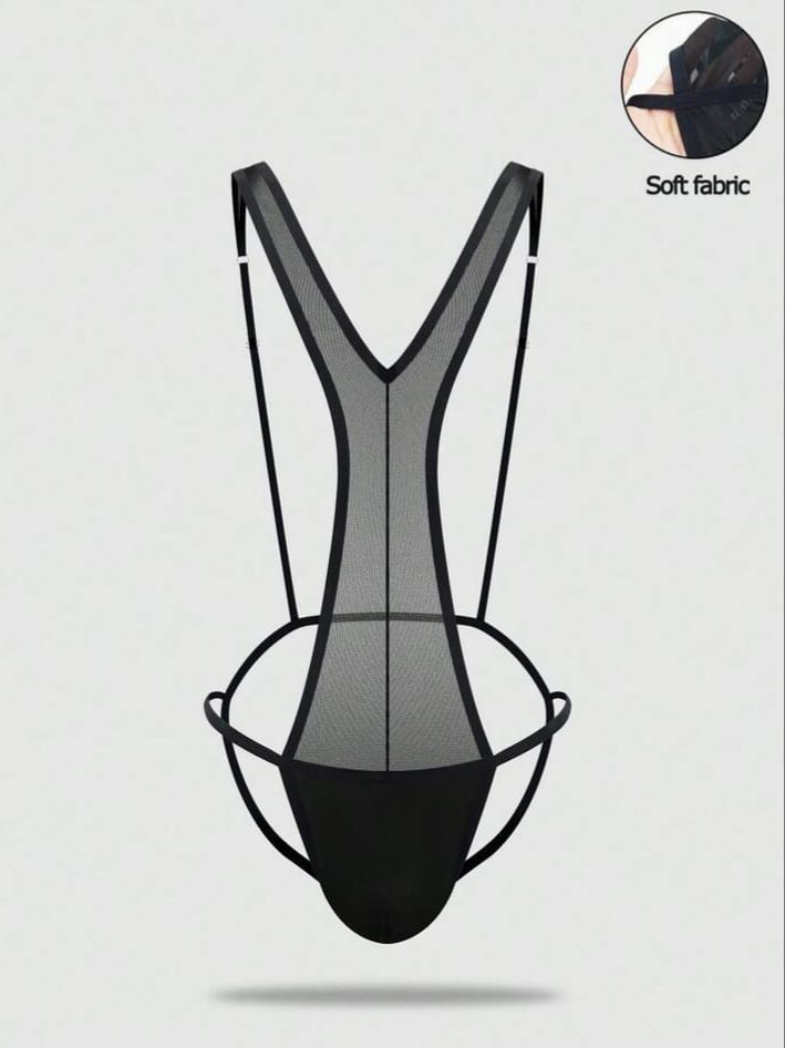 Bonga Boys Sheer Men's Mesh Sexy Lingerie Bodysuit